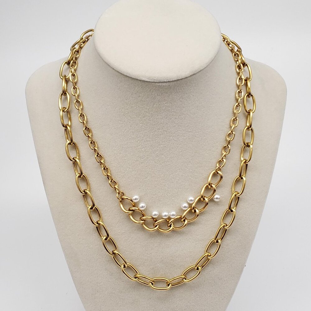 Brand New Fashion Trendy Paperclip Stainless Steel Necklace - Picture 1 of 4